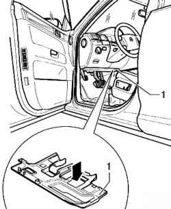 Vehicle data plate located on the front wall