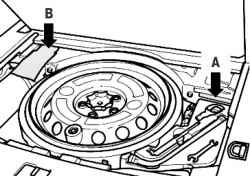 Vehicle data plate located near the spare wheel