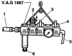 The pressure regulator and the valves