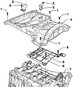 The components of the oil pan