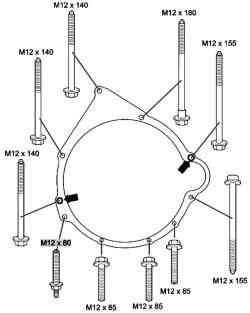 Tightening torques mounting manual (diesel engine V10 TDI)