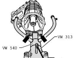 Install the transfer case on the pasteboard