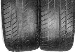 Example of lateral tire wear