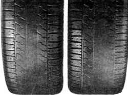 The increased tread wear