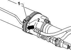 Mounting position clamps hydraulic lines to the disconnects stabilizer