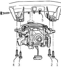 Sequence of a tightening of bolts of fastening of a steering column