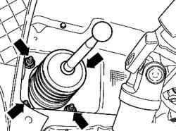 Nuts of fastening of the brake booster