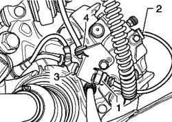 Removing the component cable Brake pad wear indicator