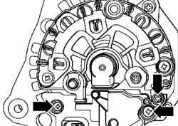 Fixing bolts of the voltage regulator