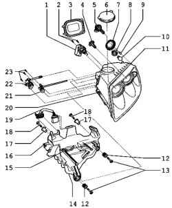 The components of the headlamp